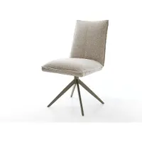 DELIFE Draaistoel Lelio-Flex geweven stof beige kruisframe breed afwerking met titanium 360° draaibaar rocker-functie pocketveer kern