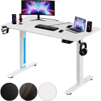 Casaria Zit Sta Bureau – Hoogte Verstelbaar Elektrisch - 110x60cm Wit