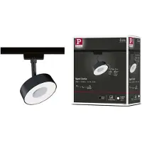 Paulmann URail Circle spot 3stepdim 4.000K zwart Circle, dimbaar, zwart, Woon-/ Eetkamer, metaal, Modern