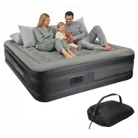ML-Design Luchtbed Dario | fluweel grijs 203x157x47 cm bedaccessoires | NADUVI