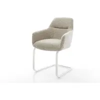 DELIFE Sledemodel Pejo-Flex geweven stof beige sledemodel vlak wit pocketveer kern