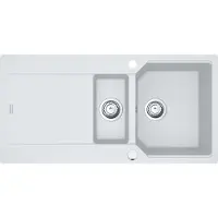 Franke spoelbak URBAN UBG 651 in de kleur GLACIER, inclusief afdruipbak / uitsparingmaat 980 x 480 mm / granieten spoelbak