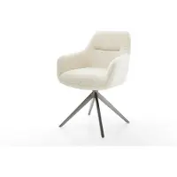 DELIFE Draaistoel Pejo-Flex teddy beige kruisframe breed grafiet 360° draaibaar rocker-functie pocketveer kern