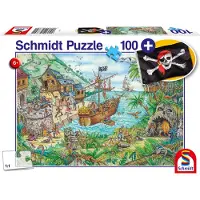 Schmidt - Legpuzzel - In de Piratenbaai - 100 stukjes + piratenvlag - Kinderen - vanaf 6 jaar