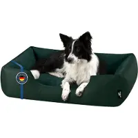BedDog hondenbed, ZARA hondenmand met wasbare hoes, hondenkorf, hondenbank, BOTTLE-GREEN (donkergroen), (XL), ongeveer 100x85x23 cm