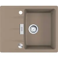 Franke Maris Centro inbouwspoel, Fragranit spoelbak CNG 611-62, kleur: Cashmere, met draaiknop, roestvrij staal, vanaf 45 cm, artikelnummer: 114.0681.