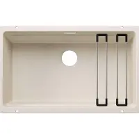 BLANCO ETAGON 500-U voor gekleurde componenten, inbouwspoel van SILGRANIT in de kleur softweiß, vanaf 60 cm, zonder afvoerbediening, met accessoires