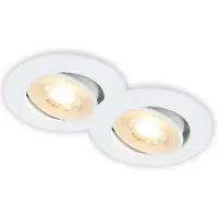 Briloner LED inbouwspots, set van 2, spotlamp, 230V, plafondlamp, verstelbaar, warmwit, wit, Ø 8 cm