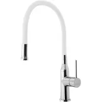Sapho Sili Keukenkraan, flexibele uitloop, wit/chroom