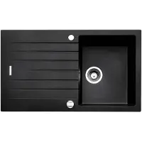 NABER Spoelbak ANGOLA 100 in de kleur ZWART, met draaibare mengkraan in chroom / Inbouwspoelbak / Geschikt voor een kastbreedte van 45 cm