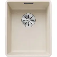 BLANCO SUBLINE 320-F, spoelbak van Silgranit in de kleur softweiß (lichtbeige)