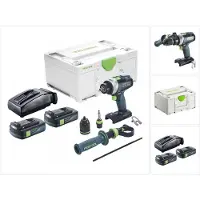 Festool TPC 18/4 I-Basic accu klopboormachine 18 V 75 Nm borstelloos + 2x accu 3.0 Ah + lader + systainer