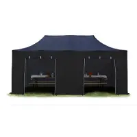 TOOLPORT 3x6 m Easy up partytent, PREMIUM staal 40mm met zijwanden, zwart