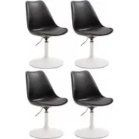 CLP Set van 4 eetkamerstoelen Maverick, kunststof, draaibaar en traploos verstelbaar, zwart, met een wit frame