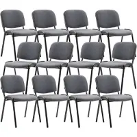 CLP Ken 12x Stapelbare Eetkamerstoel - Stof grijs