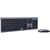 Blue Stork BLUESTORK Draadloos toetsenbord- en muisset, 2,4 GHz + Bluetooth 5.0, metalen afwerking, stille membraantoetsen