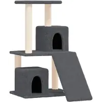 Syfax Kattenmeubel met sisal krabpalen 82 cm donkergrijs