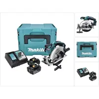 Makita Accu-cirkelzaag DSS 611 RTJ, 18 V, 165 mm, inclusief 2 accu's van 5,0 Ah, oplader en Makpac-koffer