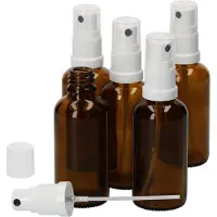 MamboCat Set van 5 apothekersflessen Glazen fles bruin 50ml met sproeikopdeksel