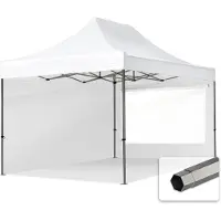 TOOLPORT 3x4,5m Easy up partytent, PREMIUM staal 40mm met zijwanden (panorama), wit