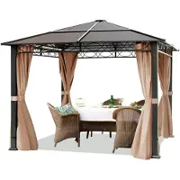 TOOLPORT Tuinpaviljoen Hardtop Paradise Deluxe taupe, 3x3m