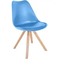 CLP Bezoekersstoel, eetkamerstoel Sofia, gemaakt van kunststof en hoogwaardige bekleding, grijs. Frame in natuurlijke kleur (rond)