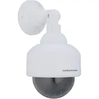 Relaxdays 4 x Nepcamera, met knipperend LED-licht, voor binnen en buiten, ter afschrikking van inbrekers, imitatie bewakingscamera, wit