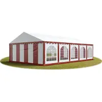 Sonstiges Partytent 5x10 m, PVC 750, met Grondframe, rood wit