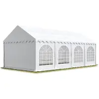 TOOLPORT Partytent 4x8 m, PVC 750, met Grondframe, wit