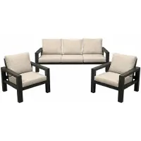 Qopps Loungeset Montana - Aluminium - Antraciet - 3-delig -