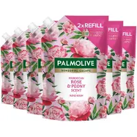 Palmolive 6x Handzeep Navulling Doypack Sensorial Escape Moroccan Rose Peony 500 ml