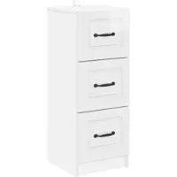 vidaXL Ladekast Hoogglans Wit 33 x 34,5 x 87 cm Bewerkt hout