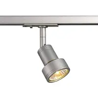 SLV Puri spot voor 1-fase railsysteem zilvergrijs PURI, dimbaar, alu / grijs / zink, Woon-/ Eetkamer, Aluminium, 1-fase railverlichting