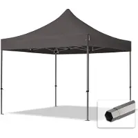 TOOLPORT 3x3 m Easy up partytent, PREMIUM staal 40mm, donkergrijs