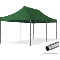 TOOLPORT 3x6 m Easy Up partytent Vouwpaviljoen, PREMIUM staal 40mm, donkergroen