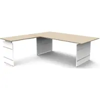 Kerkmann Büromöbelfabrik Form 4 Hoekbureau L-vorm Ahorn Wang 2.000 (B) x 2.200 (D) x 760 (H) mm