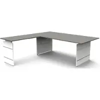 Kerkmann Büromöbelfabrik Form 4 Hoekbureau L-vorm Grafiet Wang 2.000 (B) x 2.200 (D) x 760 (H) mm
