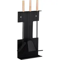 Relaxdays openhaard set - modern - 4-delig - schep - bezem - pook - haardstel - voor houtkachel