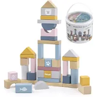 Polar B Houten Blokken Set 60-delig – Educatief Speelgoed – 7 Kleuren & 8 Vormen