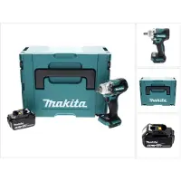 Makita Boormachine + slagboor, DTW 300 T1J Accu-slagmoersleutel 18 V 330 Nm 1/2" Brushless + 1x accu 5.0 Ah + Makpac - zonder (Oplaadbare batterij)