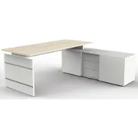 Kerkmann Büromöbelfabrik Form 4 Hoekbureau Ahorn 3 Lades 1.950 (B) x 1.770 (D) x 740 (H) mm