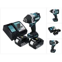 Makita DTW 700 RG accu slagmoersleutel 18 V 700 Nm 1/2" XPT Borstelloos + 2x oplaadbare accu 6.0 Ah + lader