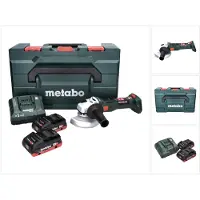 Metabo W 18 LT BL 11-125 accu haakse slijper 18 V 125 mm borstelloos + 2x accu 4.0 Ah + lader + metaBOX