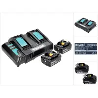 Makita Power Source Kit 18 V met 2x BL 1850 B 5.0 Ah accu ( 197280-8 ) + DC 18 SH dubbele lader ( 199687-4 )