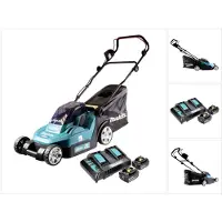 Makita DLM 382 CT2 accu grasmaaier 36 V ( 2x 18 V ) 38 cm 40 L + 2x accu 5.0 Ah + dubbele lader