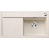 BLANCO Zenar 5 S-F, Wastafel voor opbouw, Rechthoekig, Silgranit, Wit, 1 kom, 498 mm