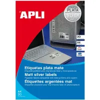 Agipa Typeplaatje-etiketten, rond, diameter 40 mm, zilver