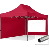 TOOLPORT 3x4,5m Easy up partytent, PREMIUM staal 40mm met zijwanden (panorama), rood