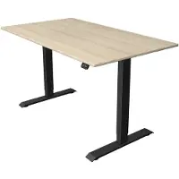 Kerkmann Büromöbelfabrik Move 1 Zit-sta-bureau Rechthoekig Ahorn T-Voet 1.600 (B) x 800 (D) x 1.230 (H) mm