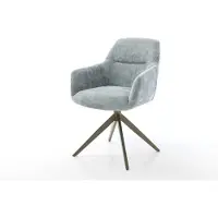 DELIFE Draaistoel Pejo-Flex chenille pastelblauw kruisframe breed afwerking met titanium 360° draaibaar pocketveer kern